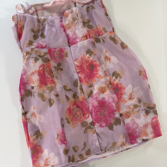 New York & Company Dress Womens Plus Sz 3X Purple Floral Organza Ruffled New - Picture 10 of 11